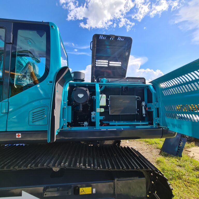 Excavadora azul